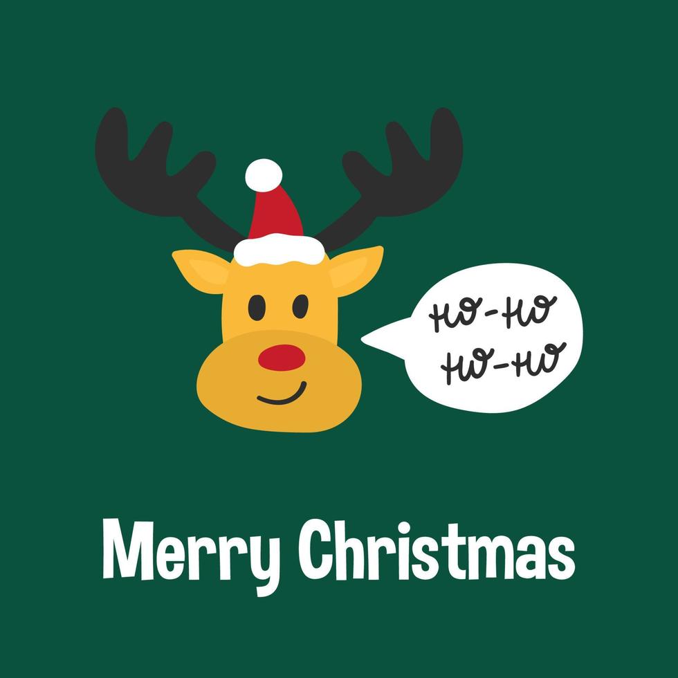 Christmas greeting card with bambi vector