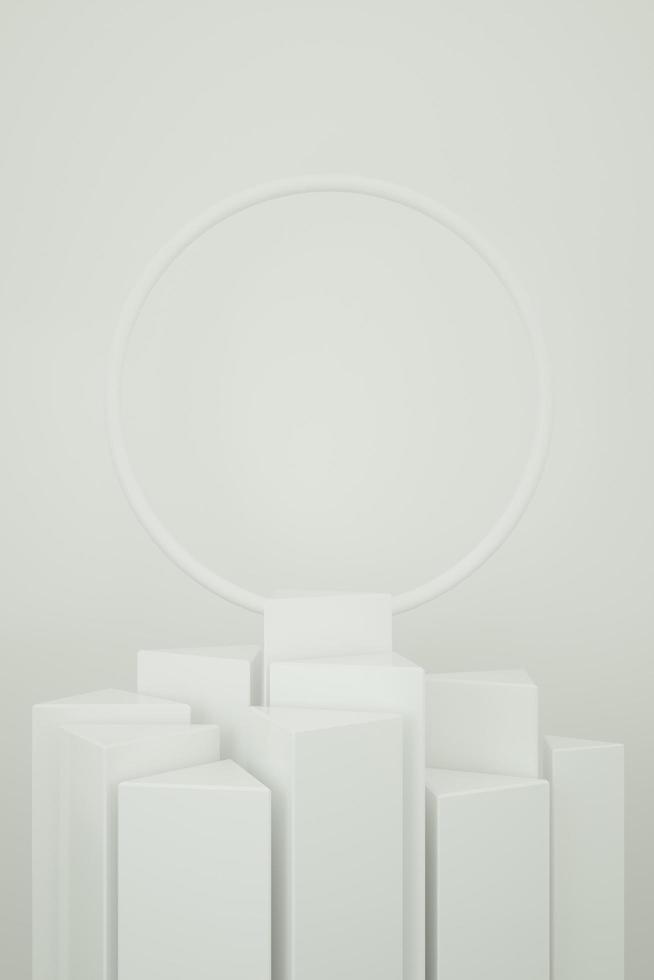 3d render background white podium on white background for presentation. photo