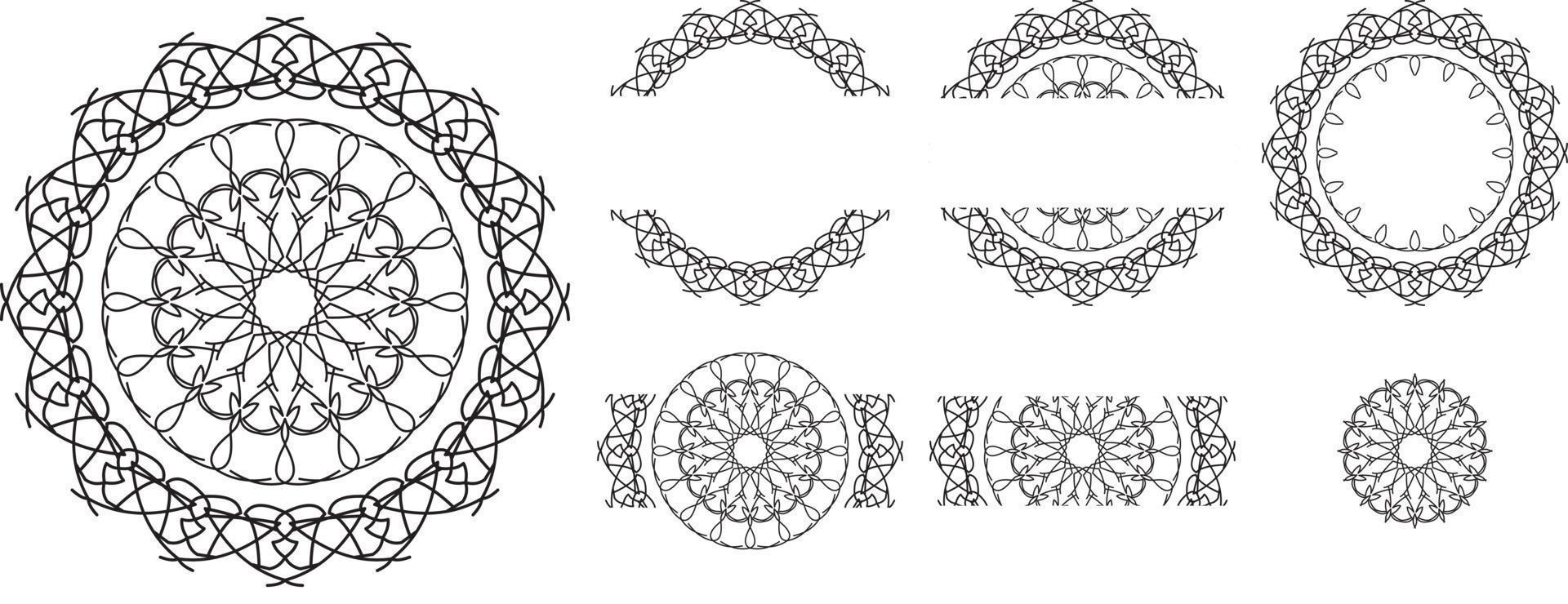 patrón de mandalas para elementos decorativos antiguos, ilustración vectorial, página de libro de colores, diseño de moda, tarjeta de visita, invitaciones de boda, tarjetas de felicitación, vales de regalo, fondo vector