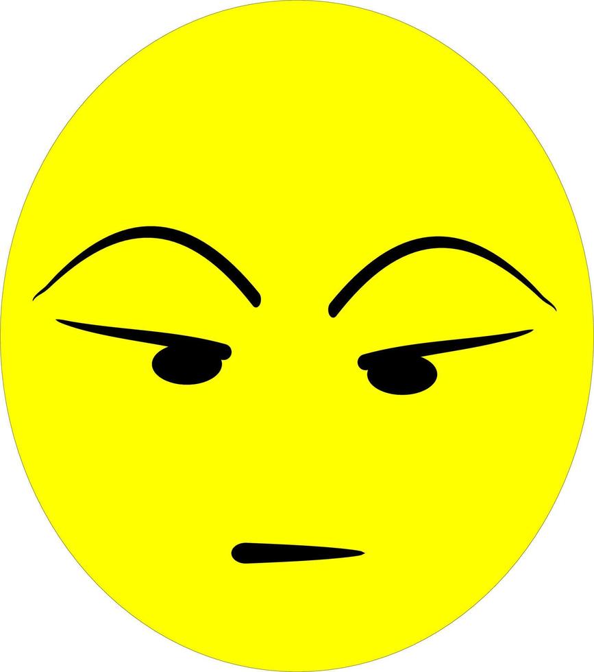 flat face emoticon vector
