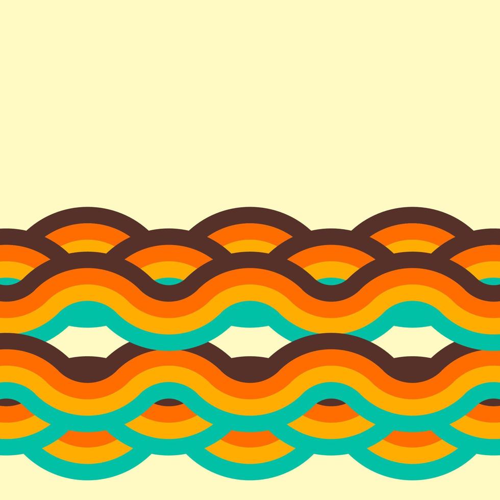 Abstract retro background, digital lines and circles, design70s, vector. vector