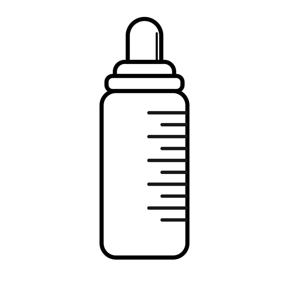 Bottle. Baby icon on a white background, line vector design.