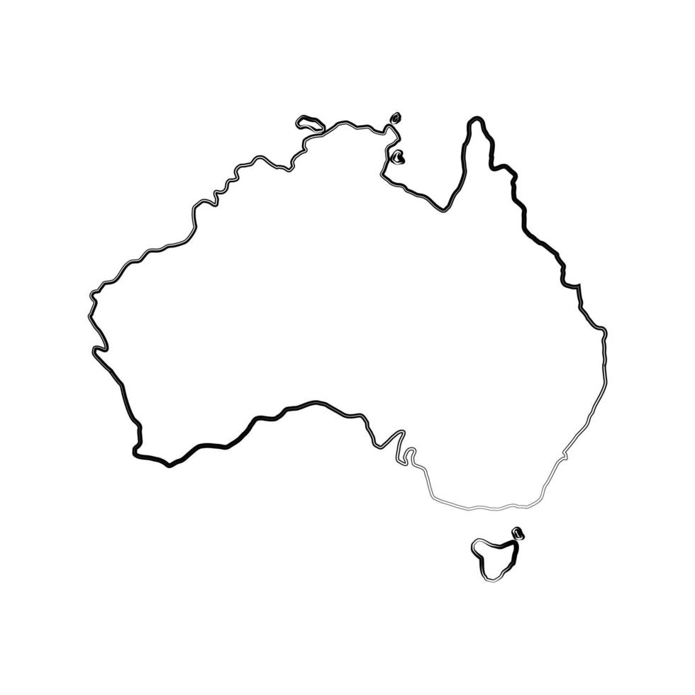 mapa de australia sobre fondo blanco vector