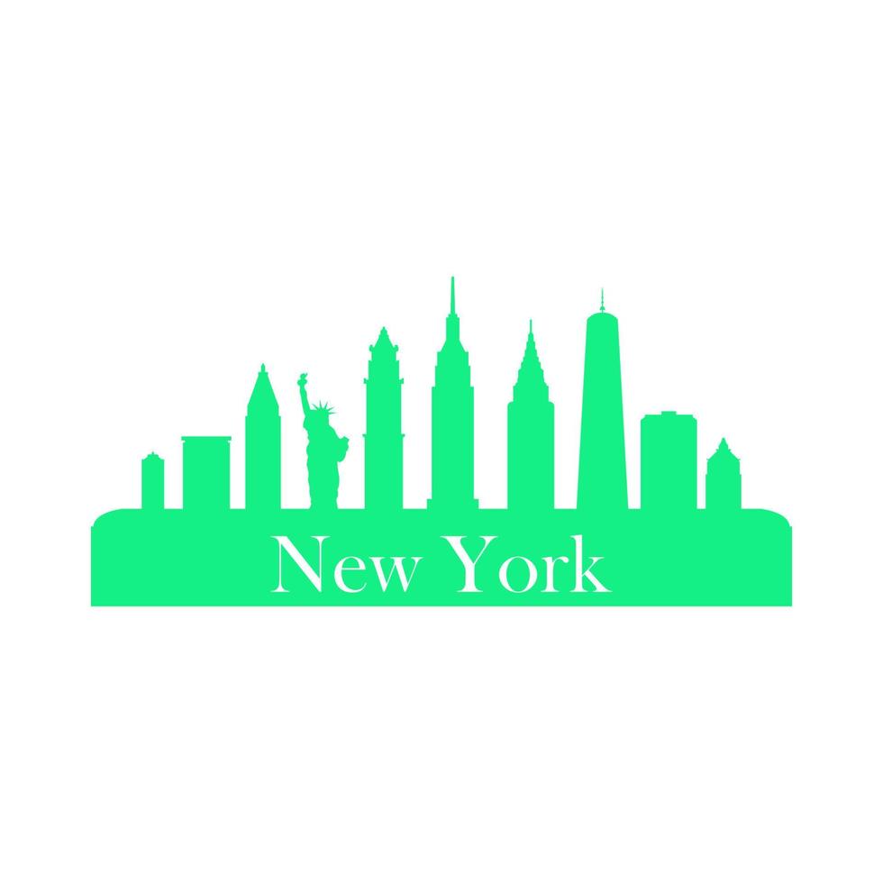 New york skyline on white background vector