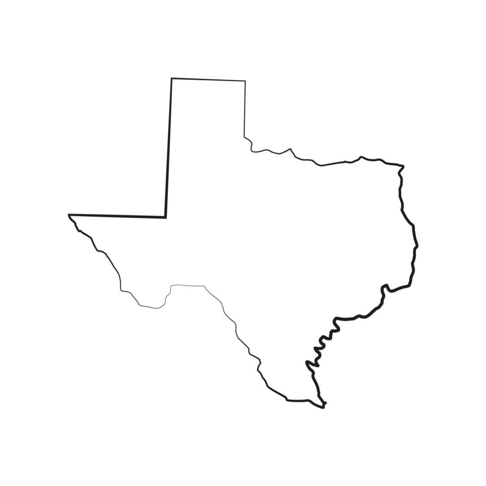 mapa de texas sobre fondo blanco vector