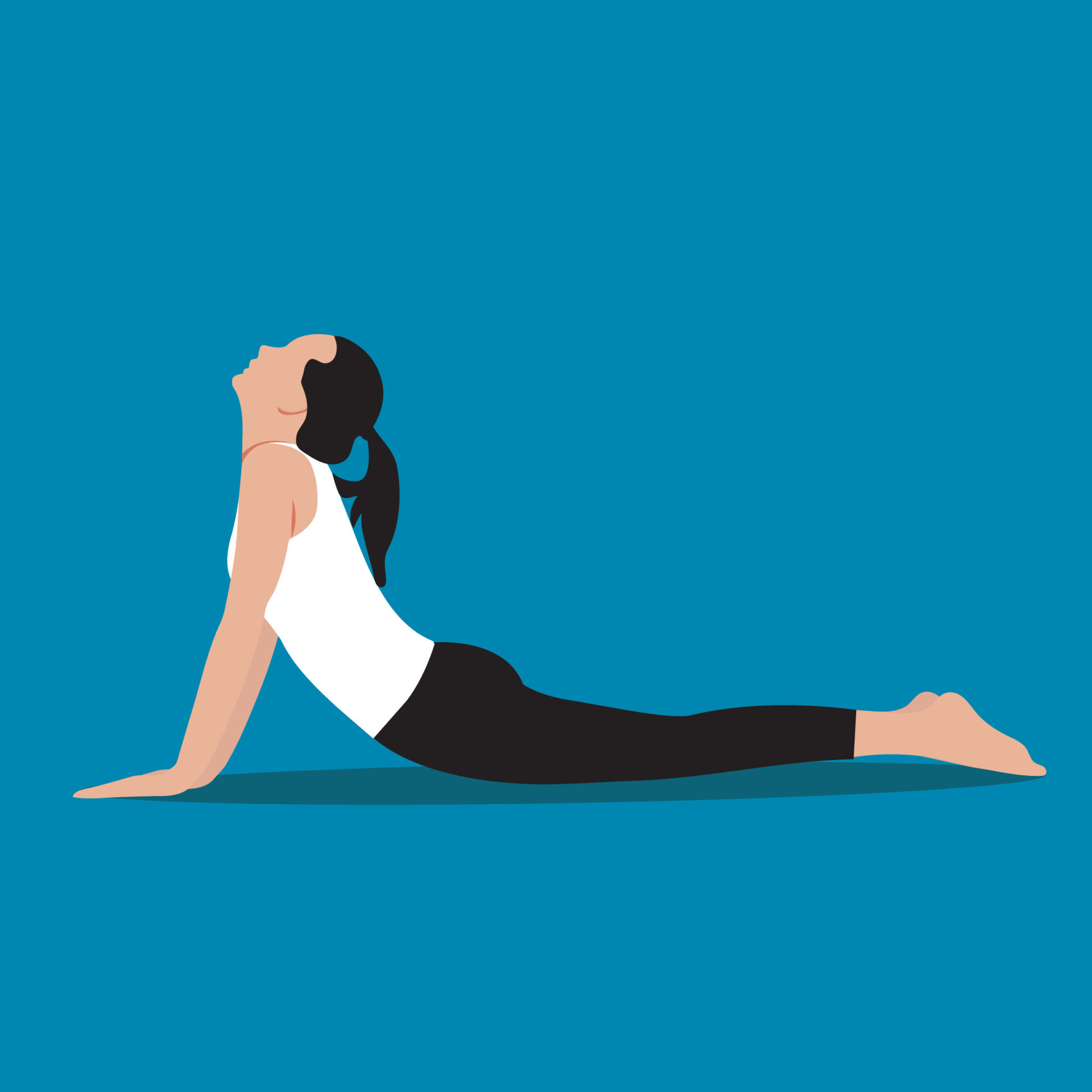 vector illustration woman doing yoga exercise. Stretching. Meditation ...