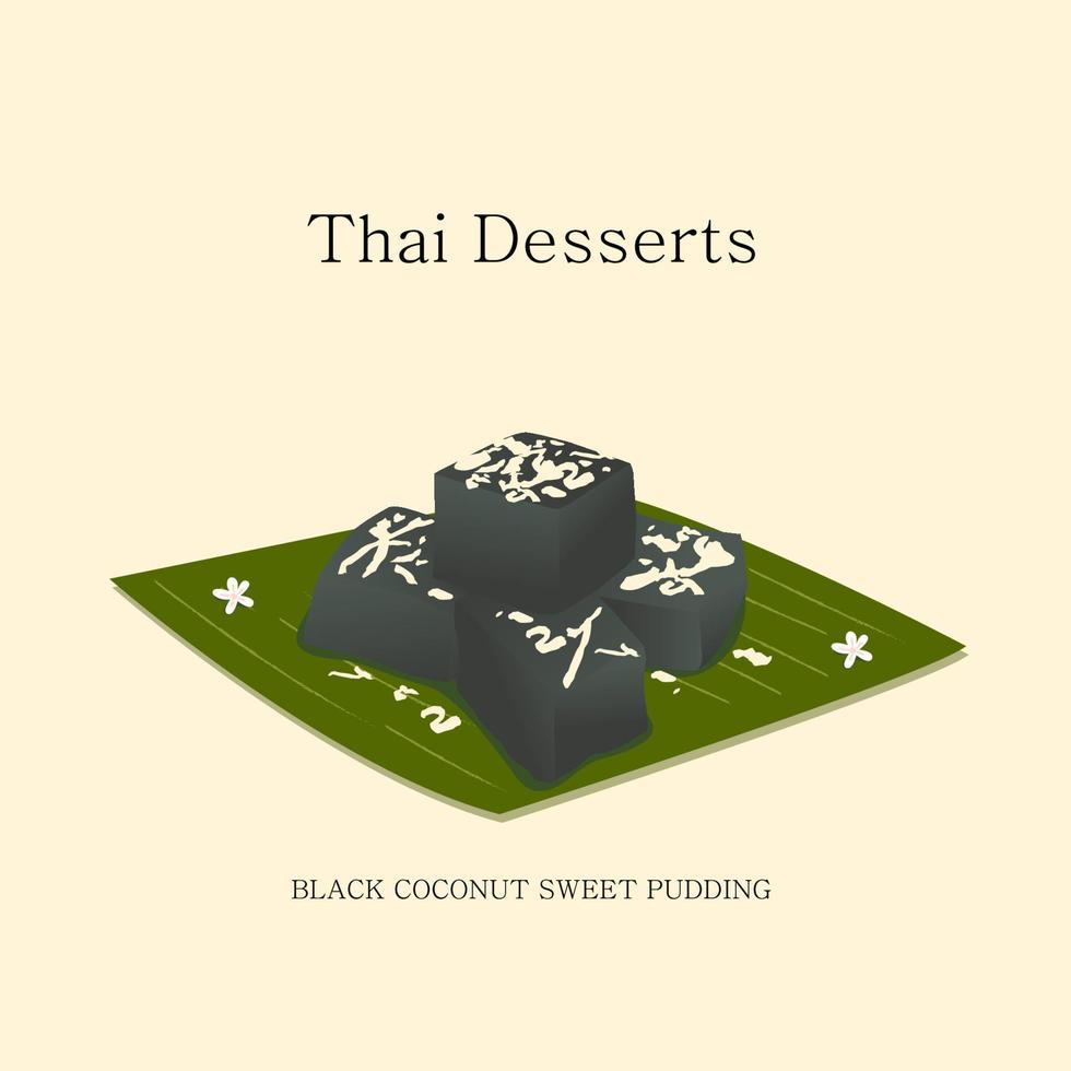 vector illustration Thai dessert Made with coconut and egg yolks and sugar.  vector eps 10