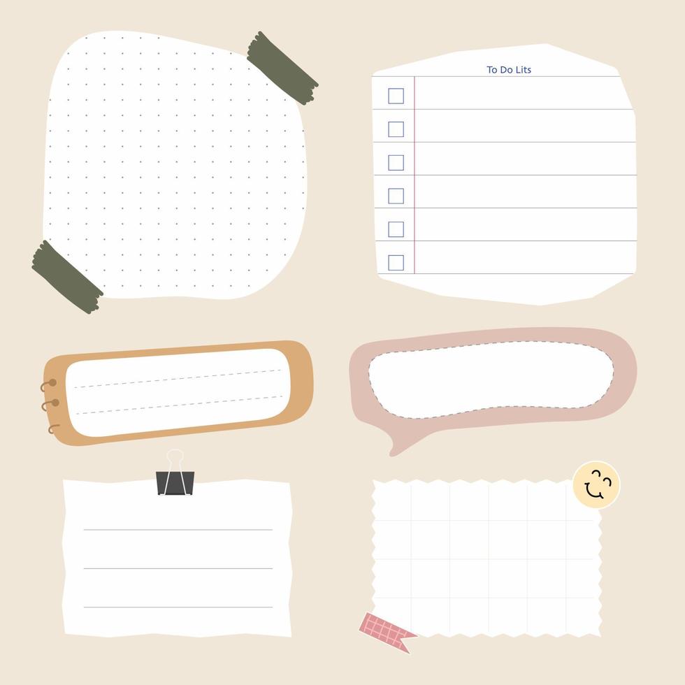 illustration vector Blank reminder paper notes, sticky note pad with tape, memo pad, memo, planner, reminder, message.