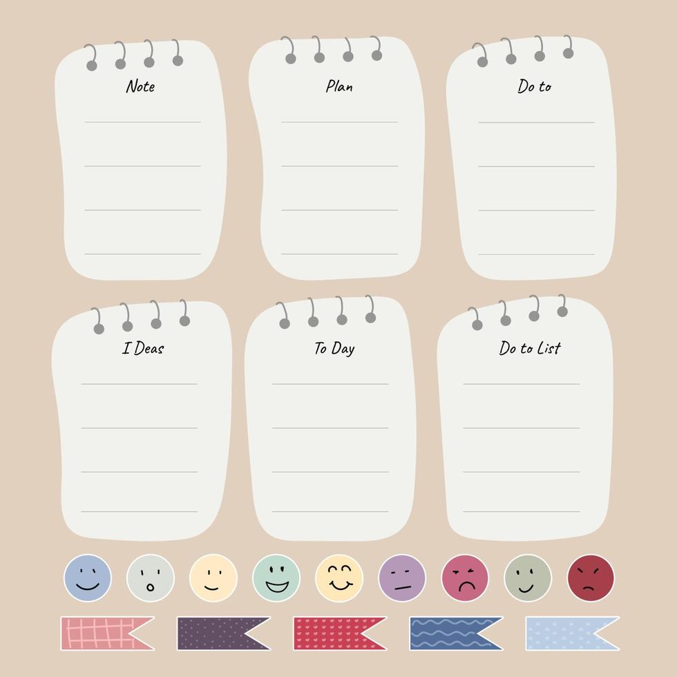 illustration vector Blank reminder paper notes, sticky note pad with tape, memo pad, memo, planner, reminder, message.