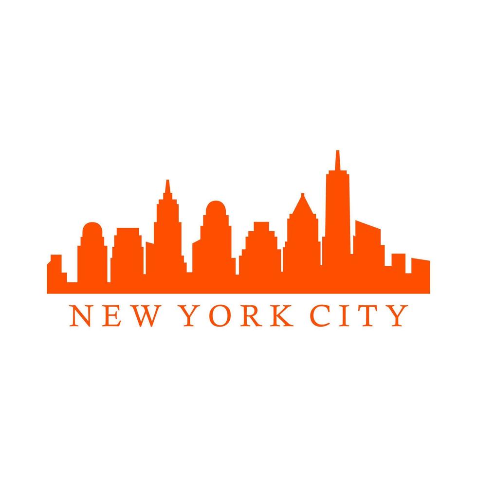 New york skyline on white background vector