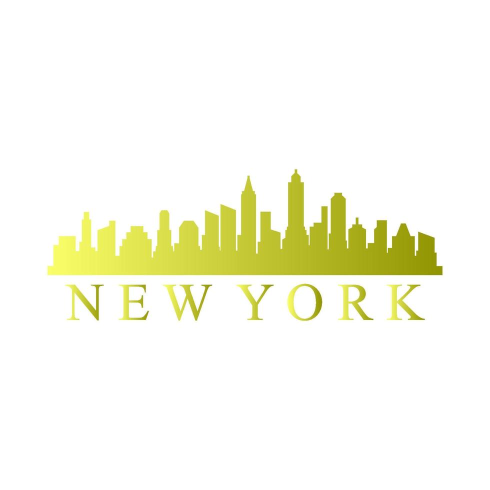 New york skyline on white background vector