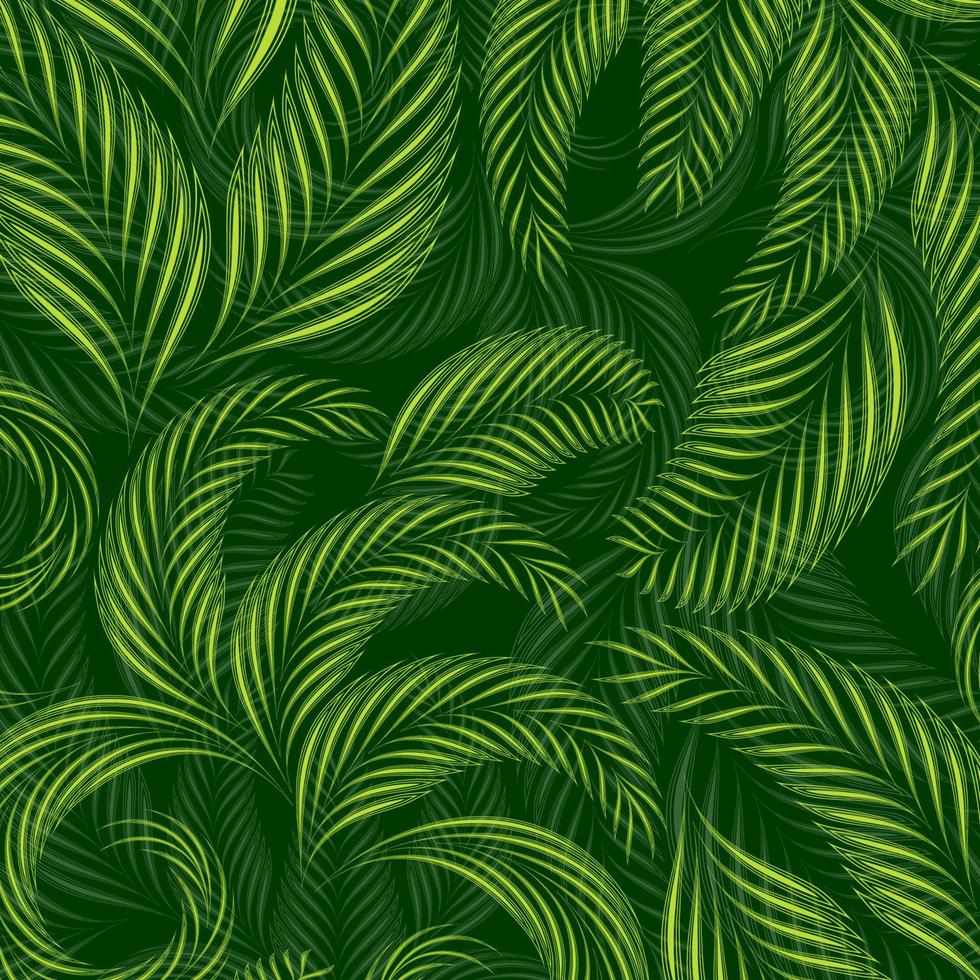 Tropical palm tree leaves background, summer pattern. vector