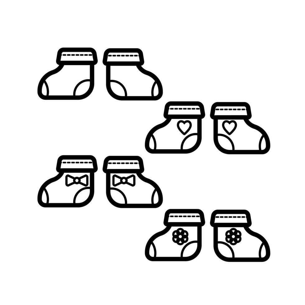 Socks. Baby icon on a white background, line vector design.