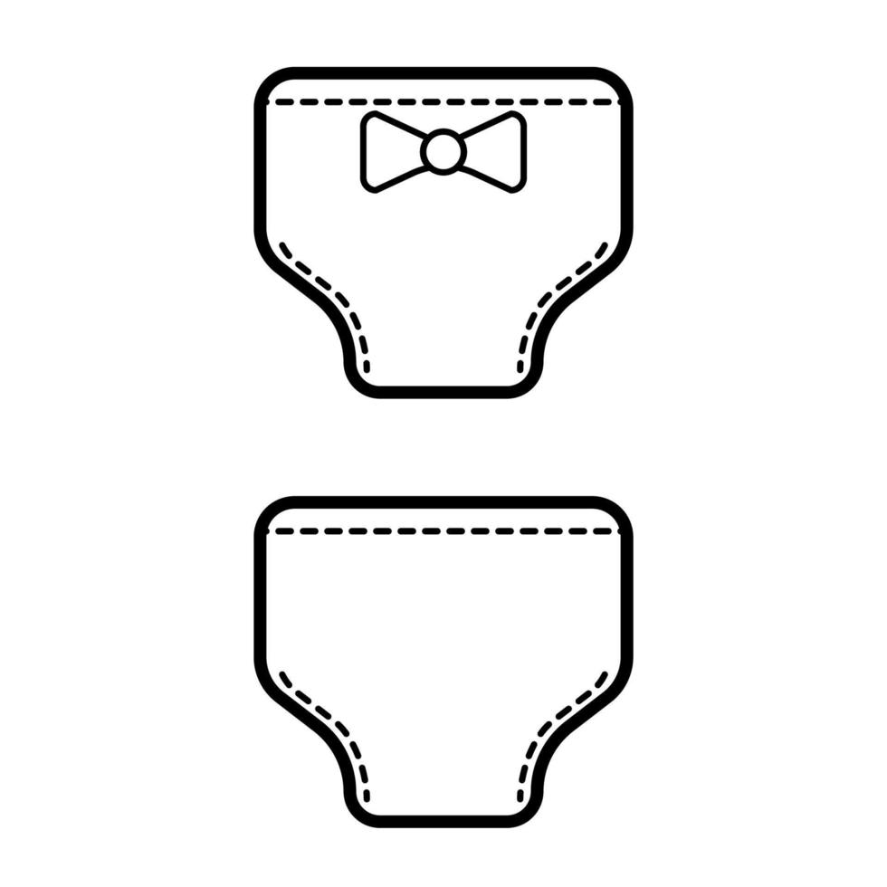 Panties. Baby icon on a white background, line vector design.