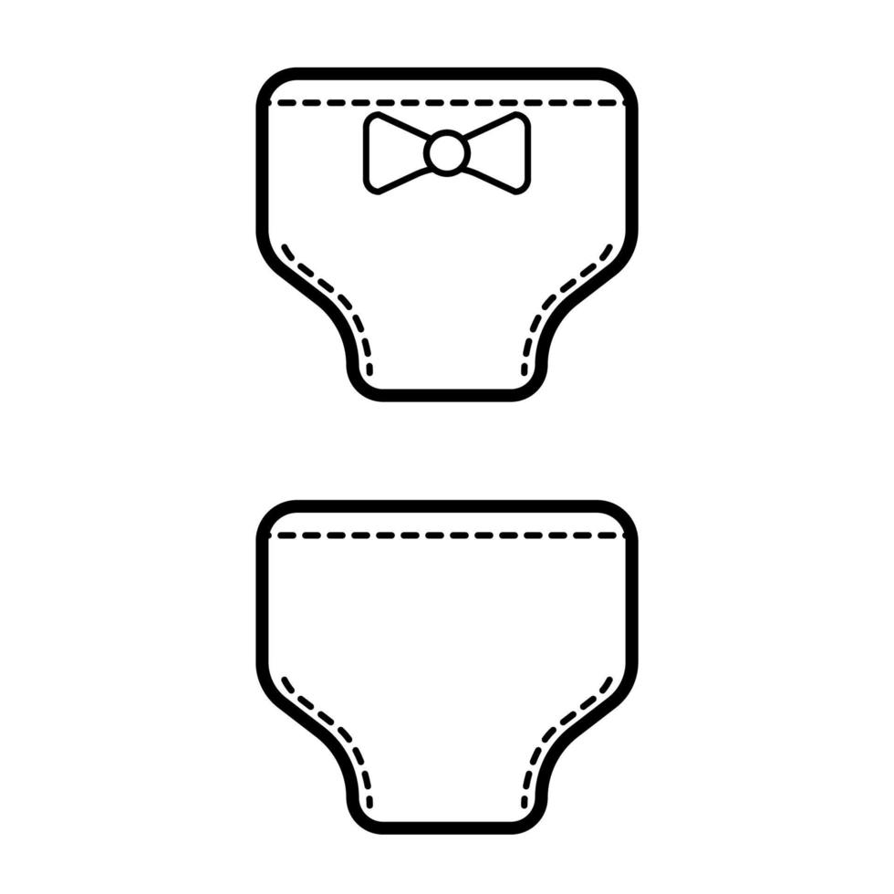 bragas. icono de bebé sobre un fondo blanco, diseño de vector de línea.