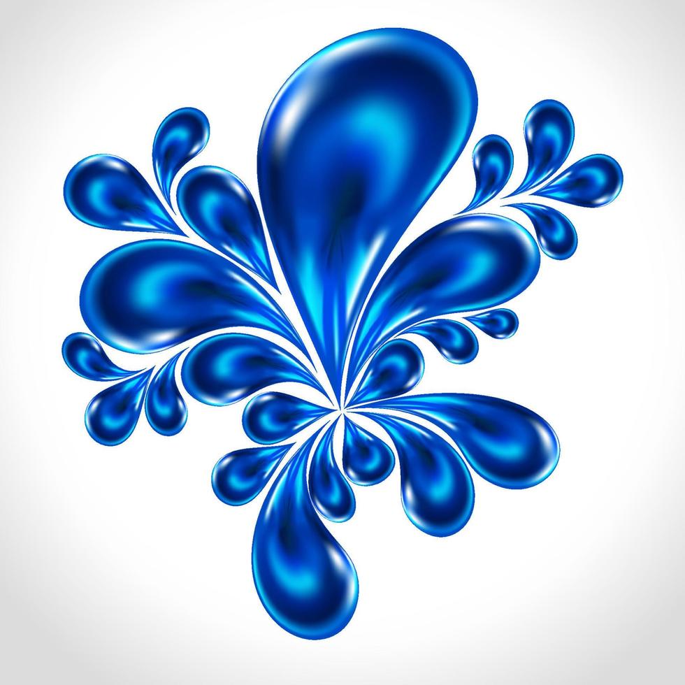 gota de salpicaduras de agua azul, fondo abstracto, ilustración vectorial. vector