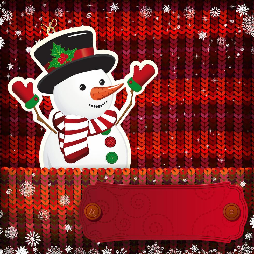 Christmas decorations on handmade knitted background. vector