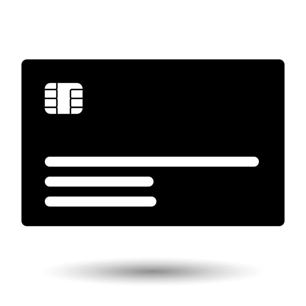 Credit card isolated on a white background, vector icon.