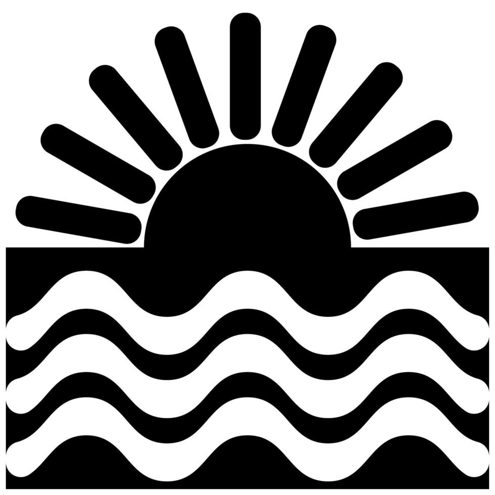 Sunrise, sea  icon isolated on a white background. vector