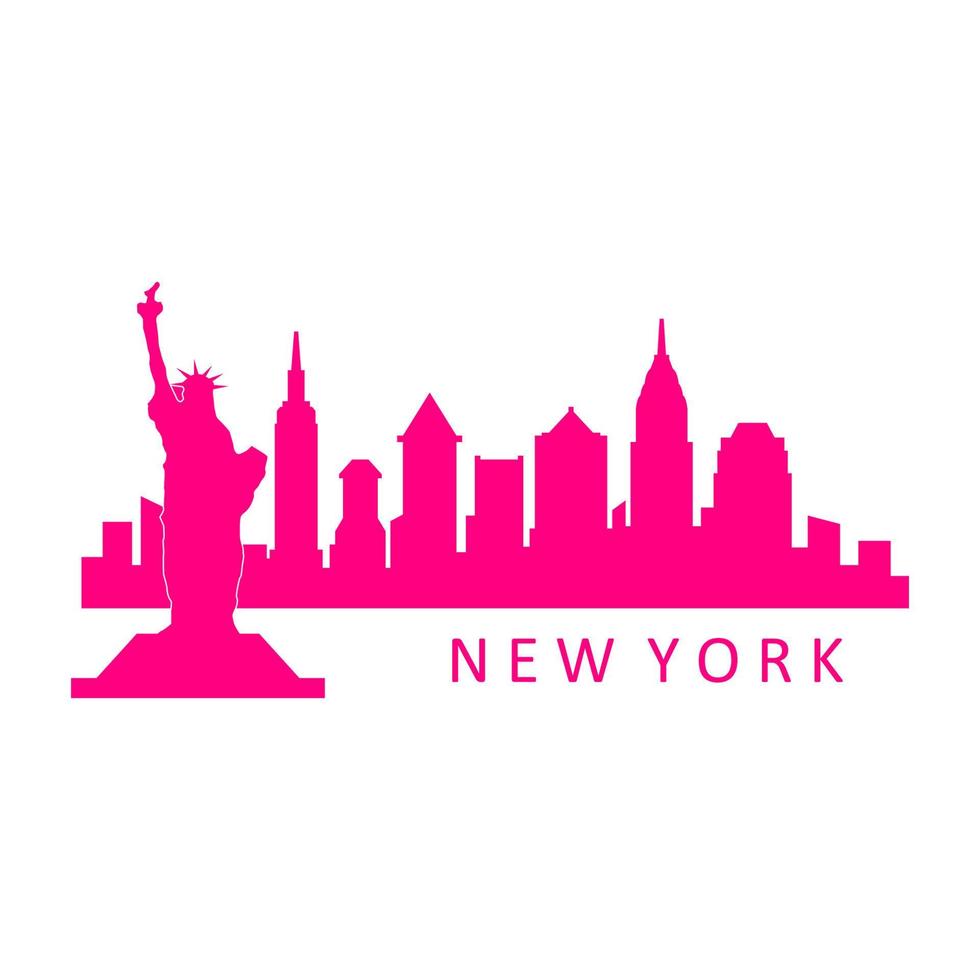 New york skyline on white background vector