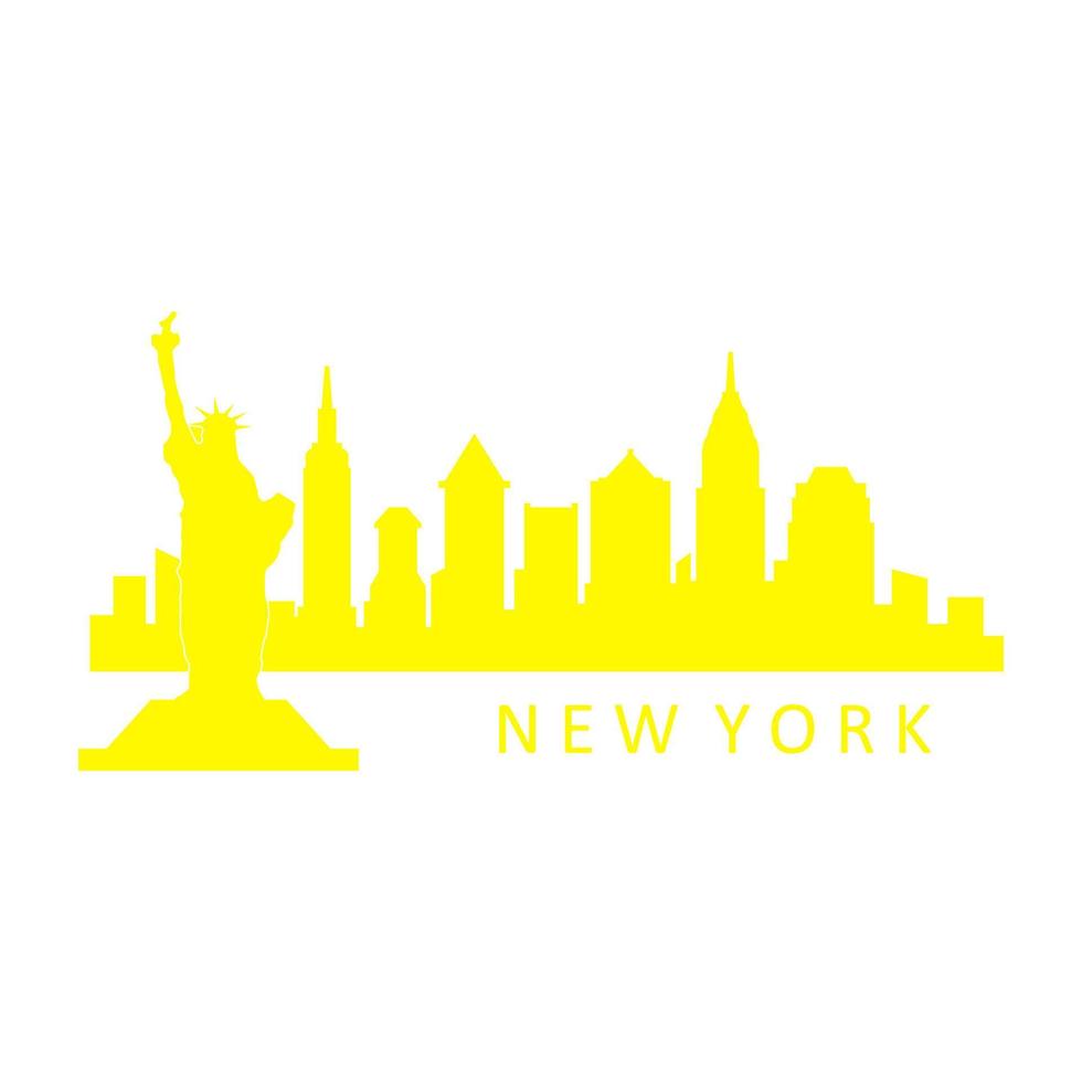 New york skyline on white background vector