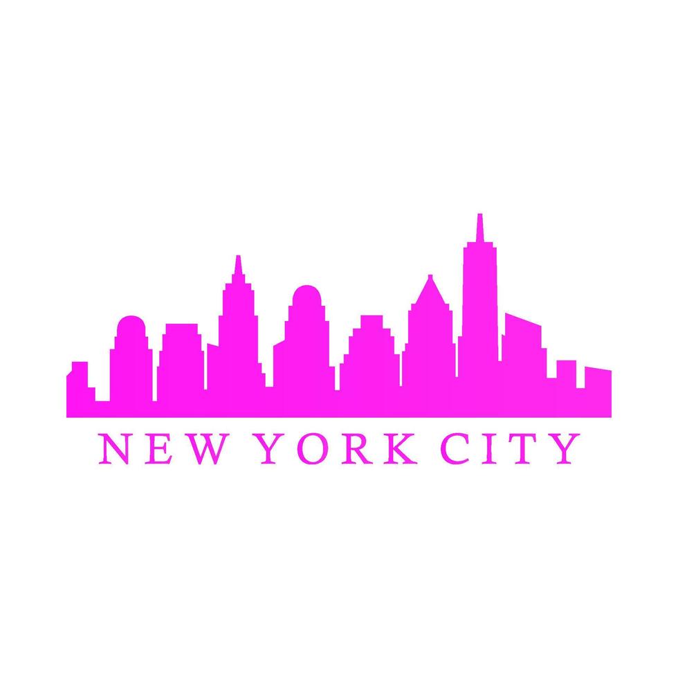 New york skyline on white background vector