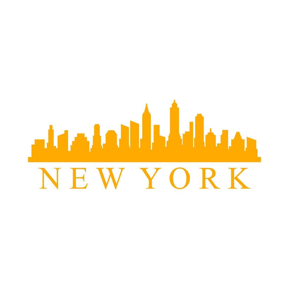 New york skyline on white background vector