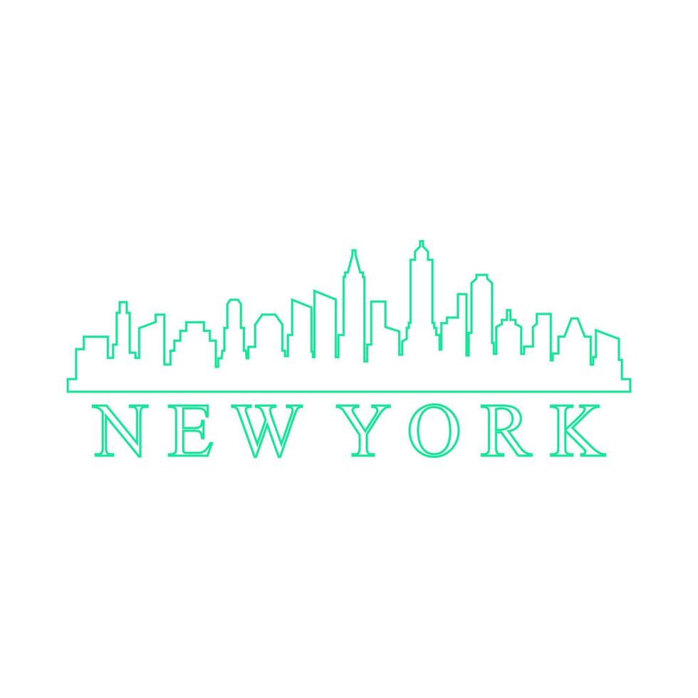 New york skyline on white background vector