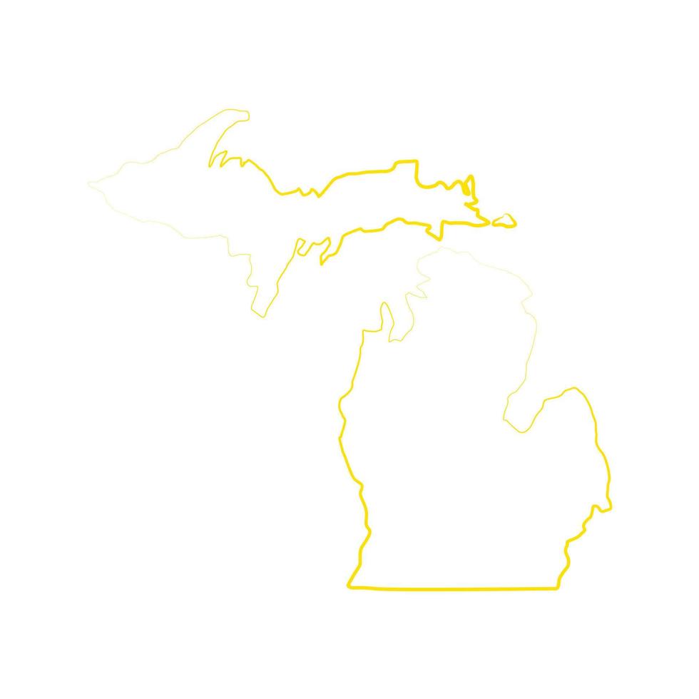 mapa de michigan sobre fondo blanco vector