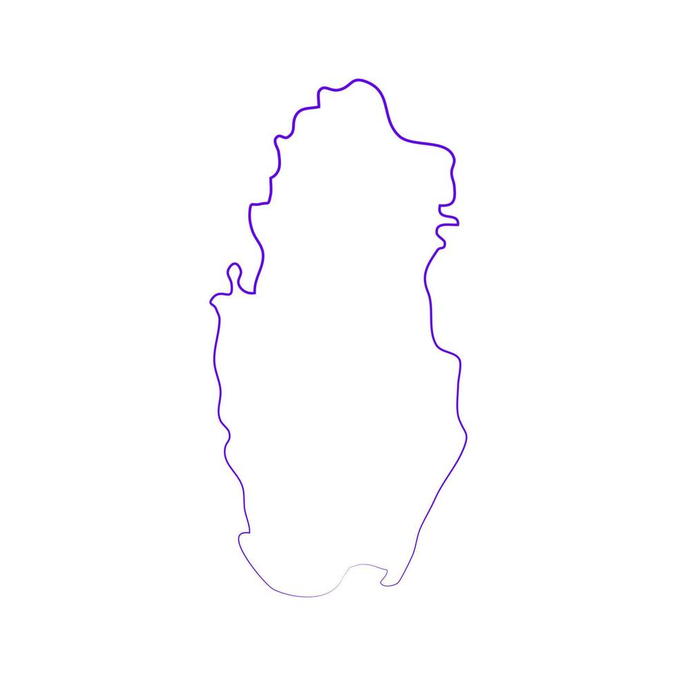 Qatar map on white background vector