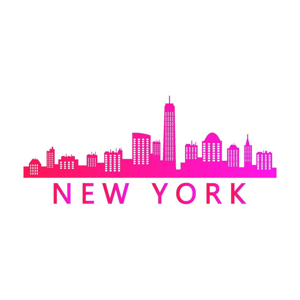 New york skyline on white background vector