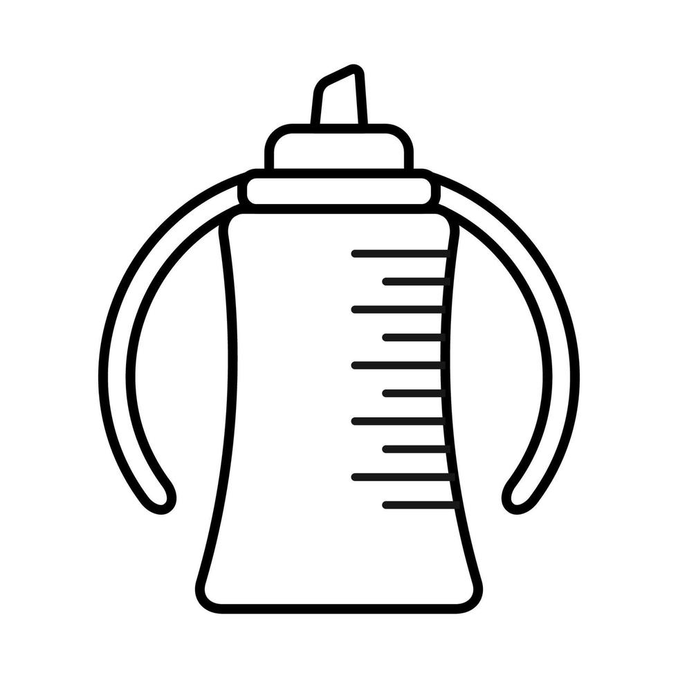 botella. icono de bebé sobre un fondo blanco, diseño de vector de línea.