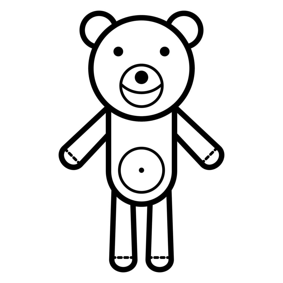 Teddy bear. Baby icon on a white background, line vector design.