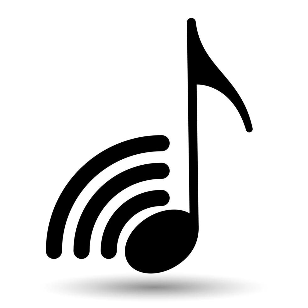 icono de vector de nota musical aislado en un fondo blanco.