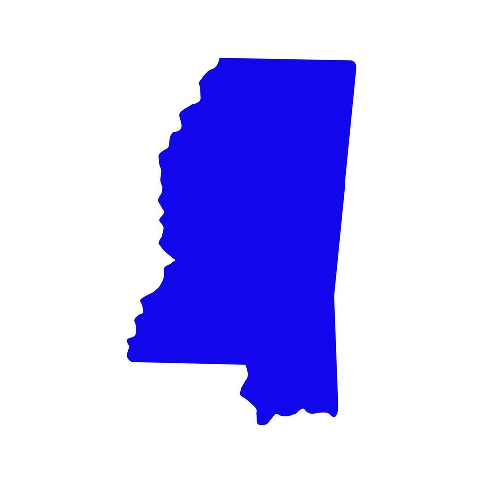 Mississippi map on white background vector