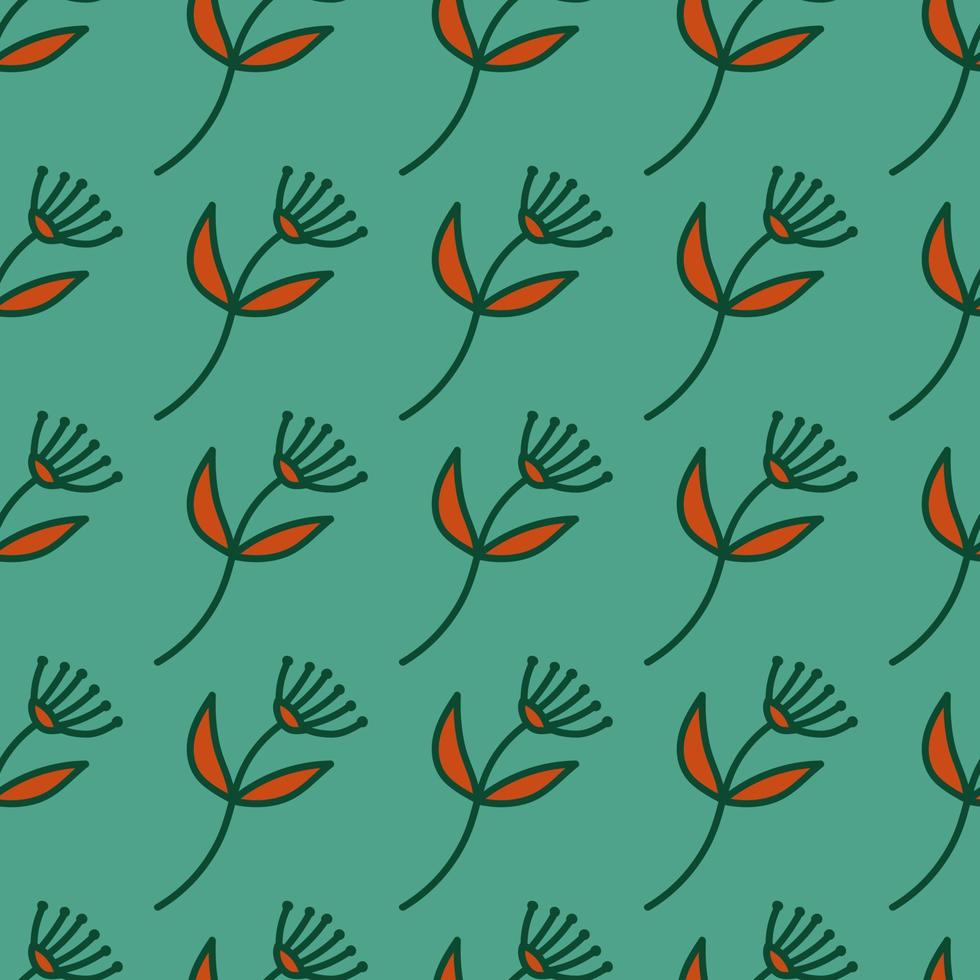 Hand drawn simple cute flower seamless pattern. Abstract floral wallpaper. vector