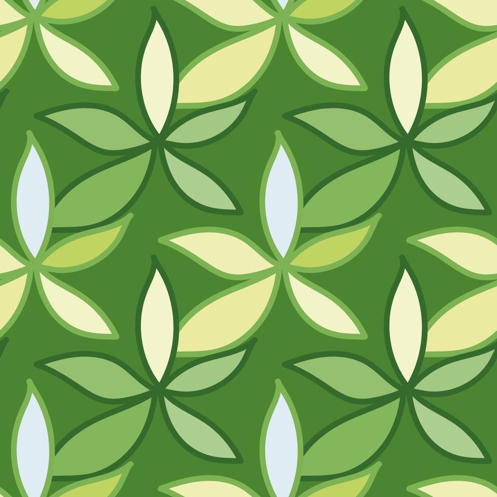 Simple foliage seamless pattern. Doodle leaves wallpaper. Botanical elements background. vector