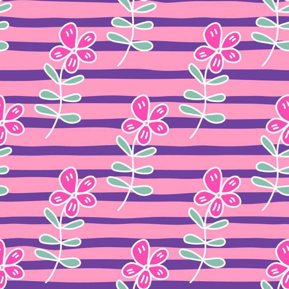 Simple outline flower seamless pattern. Floral wallpaper. 8469153
