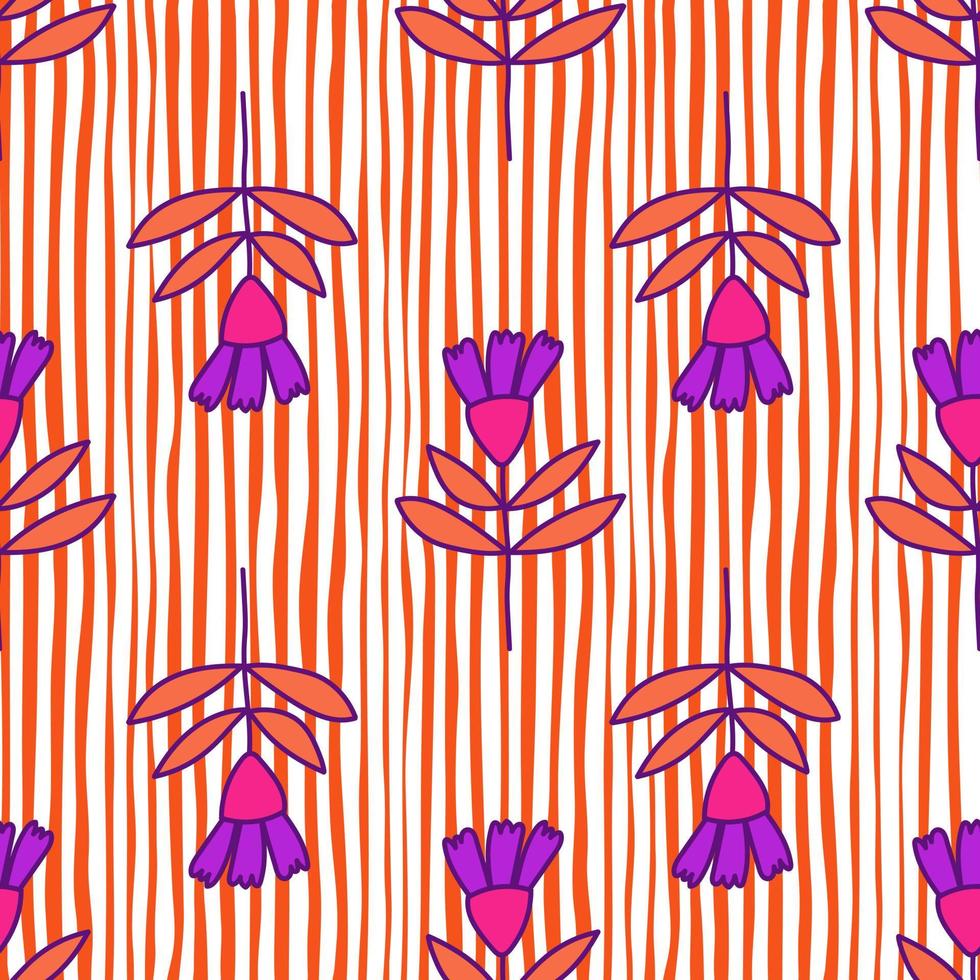 Flower seamless pattern in naive art style. Abstract simple floral wallpaper. vector