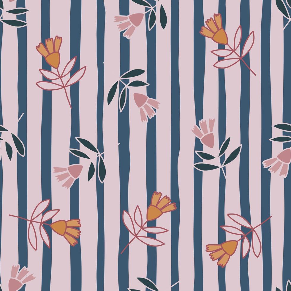 Flower seamless pattern in naive art style. Abstract simple floral wallpaper. vector