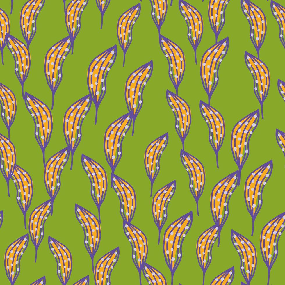 Creative organic line leaves seamless pattern. Modern botanical wallpaper. vector