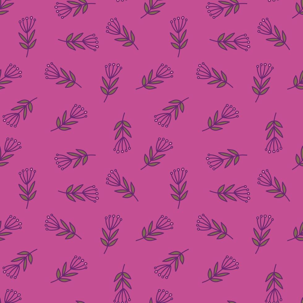 Simple forest berry seamless pattern. Hand drawn cute floral wallpaper. vector