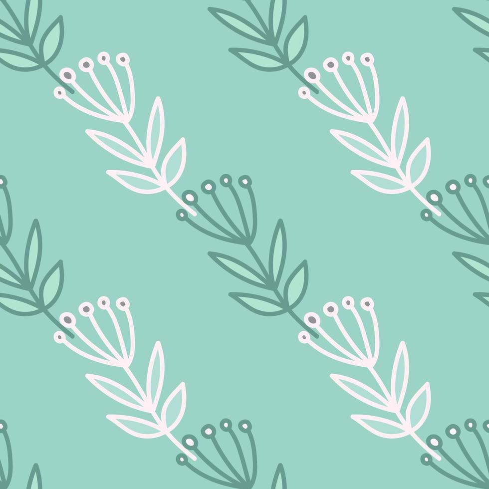 Simple forest berry seamless pattern. Hand drawn cute floral wallpaper. vector