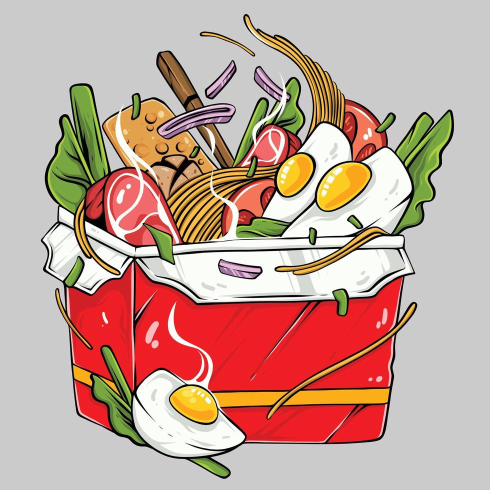 Delicious Noodle illustration vector