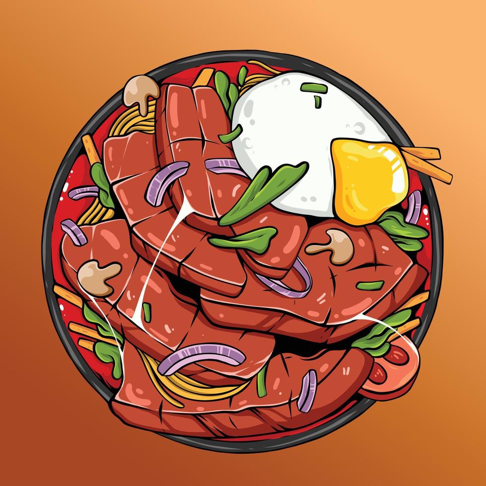 deliciosa ilustración de fideos vector