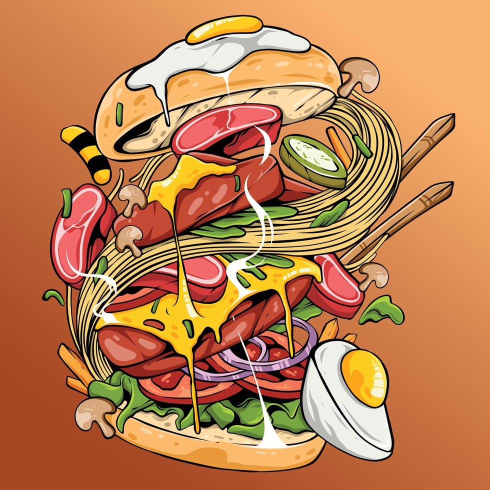 Delicious Noodle Illustration vector