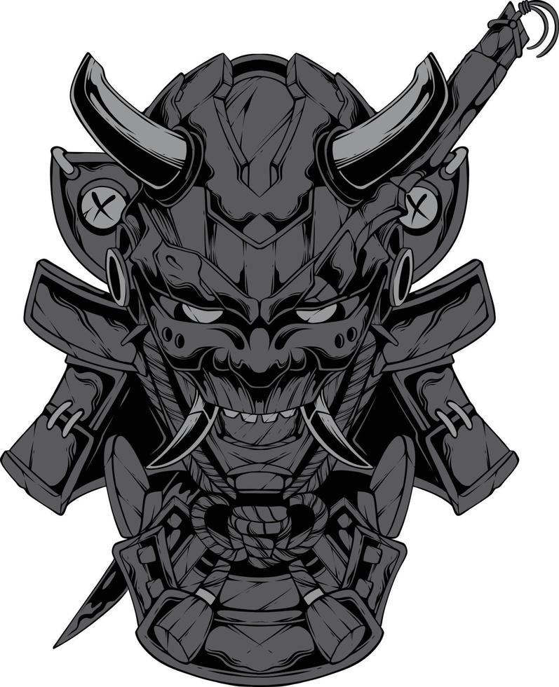 Samurai Mask Illustration vector