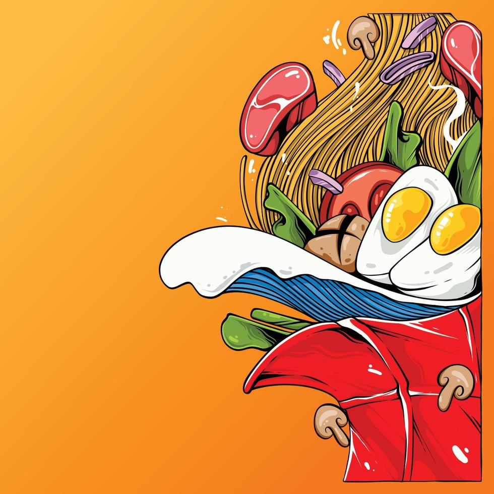 ilustración de comida japonesa vector