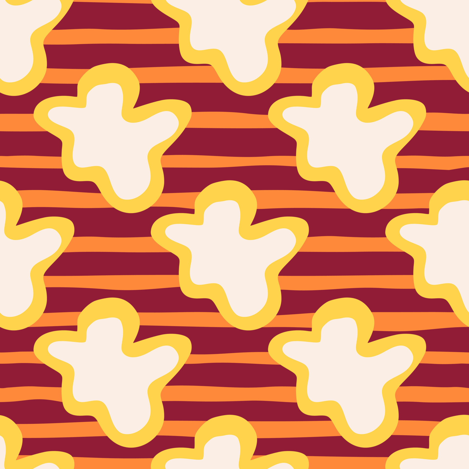 Abstract contemporary primitive figures seamless pattern. Fun doodle