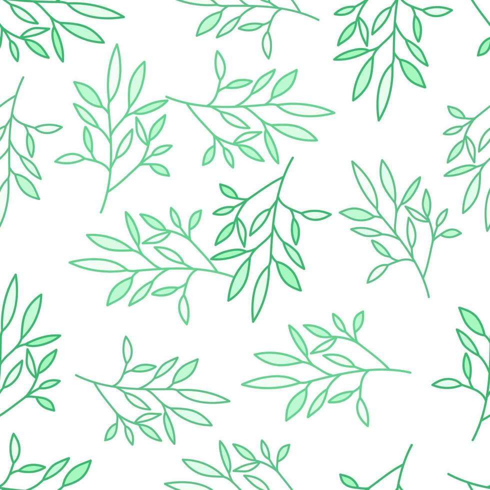 Simple outline leaves seamless pattern. Modern leaf wallpaper. vector